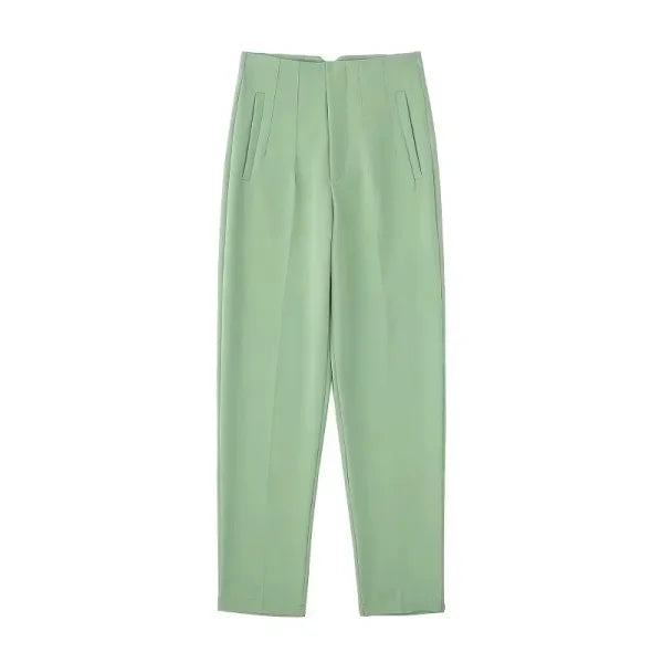 TRAF Women's High Waist Office Pants - Formal Pencil Trousers in Black, Pink & White - Himpall