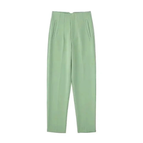 TRAF Women's High Waist Office Pants - Formal Pencil Trousers in Black, Pink & White - Himpall