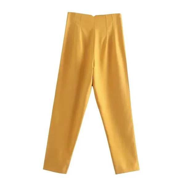 TRAF Women's High Waist Office Pants - Formal Pencil Trousers in Black, Pink & White - Himpall