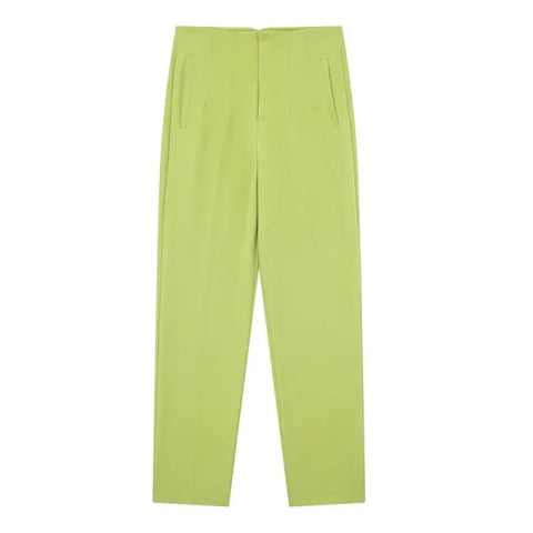 TRAF Women's High Waist Office Pants - Formal Pencil Trousers in Black, Pink & White - Himpall