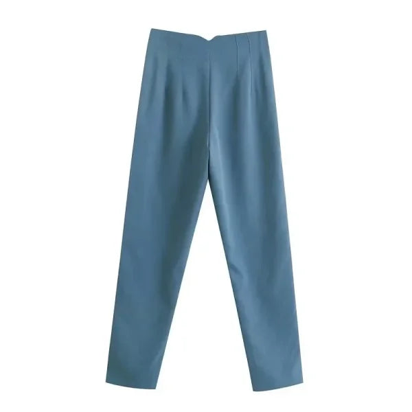 TRAF Women's High Waist Office Pants - Formal Pencil Trousers in Black, Pink & White - Himpall