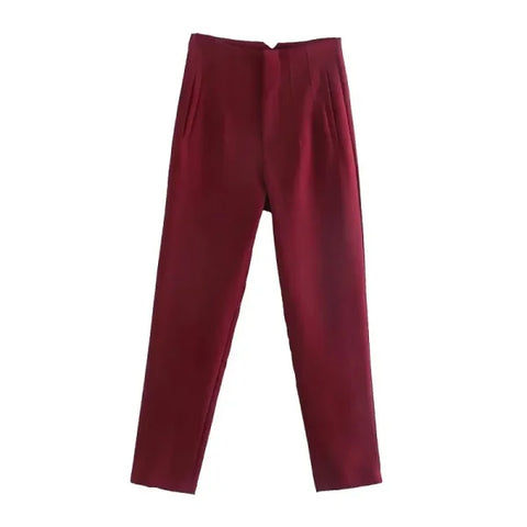 TRAF Women's High Waist Office Pants - Formal Pencil Trousers in Black, Pink & White - Himpall