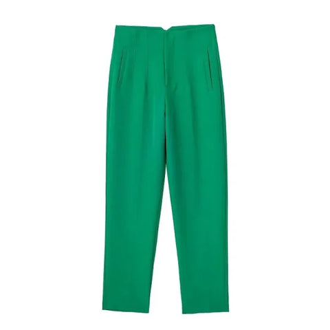 TRAF Women's High Waist Office Pants - Formal Pencil Trousers in Black, Pink & White - Himpall