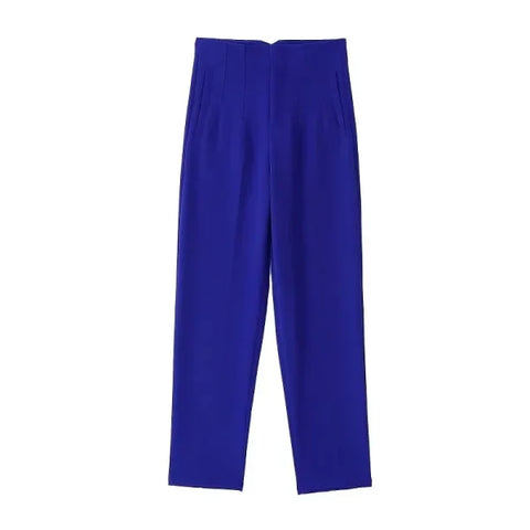 TRAF Women's High Waist Office Pants - Formal Pencil Trousers in Black, Pink & White - Himpall