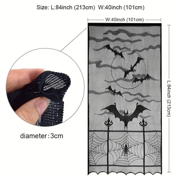 Translucidus Double Layer Panel in 100% Polyester for Women’s Fashion - Bat Door Curtain / 213cm X102cm