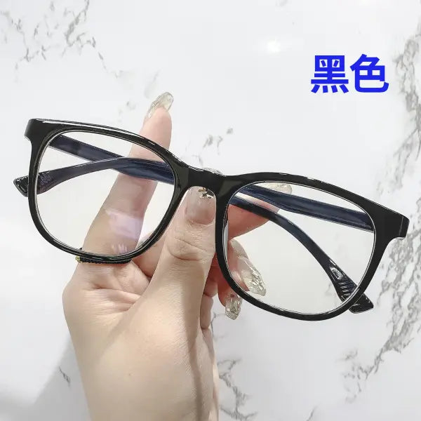 Trendy Square Transparent Computer Glasses with Blue Light Blocking Lenses - black