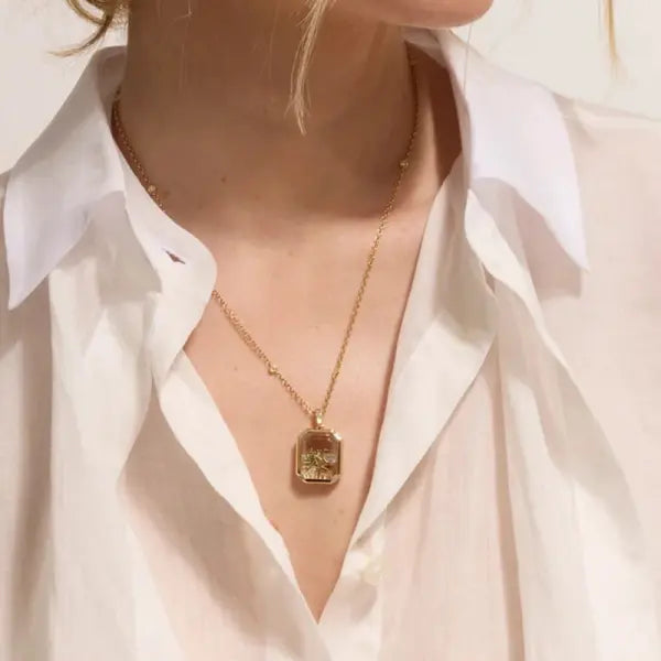 Transparent Glass Necklace Minimalist Single Accessory Elegant Style - None