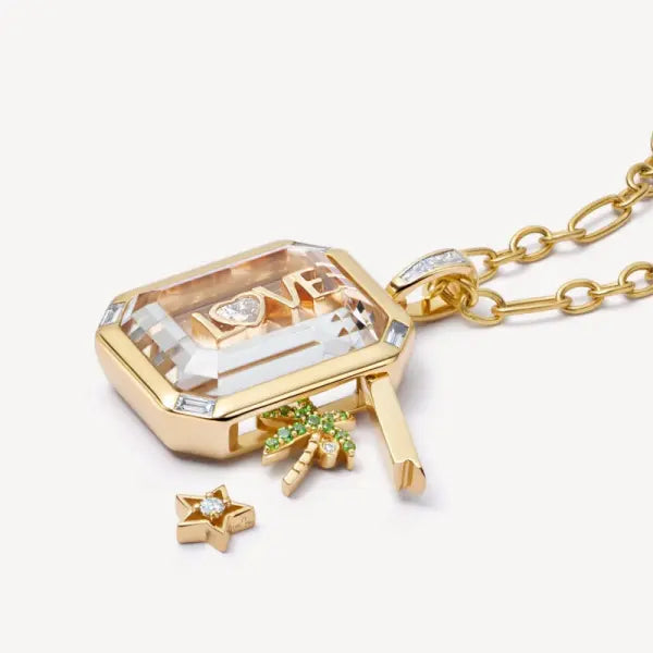 Transparent Glass Necklace Minimalist Single Accessory Elegant Style - None