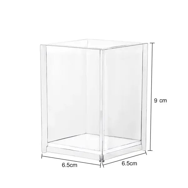 Clear Acrylic Makeup Brush Holder & Lipstick Organizer Multi-Slot Vanity Cosmetic Storage Box - 1 hole