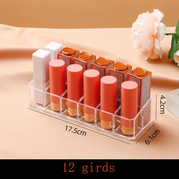 Transparent lipstick Cosmetic Makeup Acrylic Makeup Brush Tool Storage Box Case Make-up Brush Holder Table Organizer