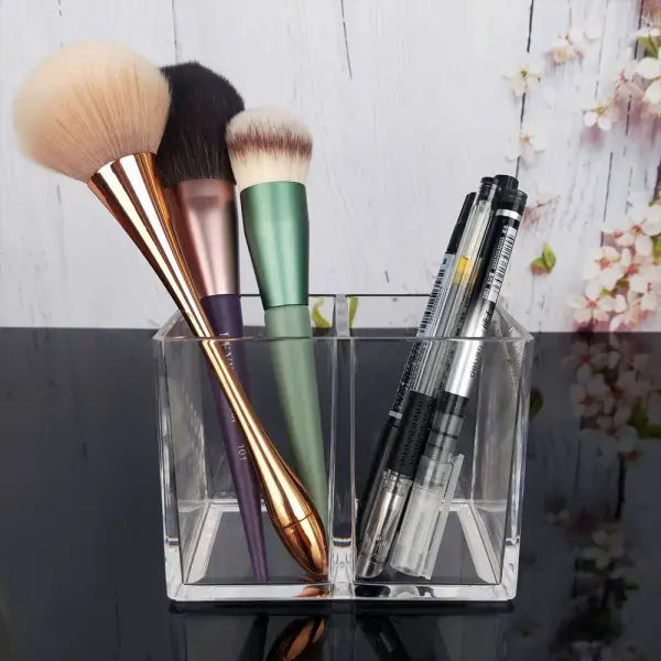 Transparent lipstick Cosmetic Makeup Acrylic Makeup Brush Tool Storage Box Case Make-up Brush Holder Table Organizer