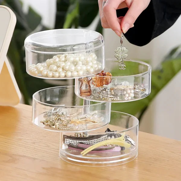 Transparent Storage Box - Dust Proof & Waterproof Rotatable Organizer for Jewelry & Cosmetics - Himpall