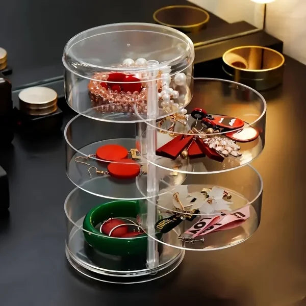 Transparent Storage Box - Dust Proof & Waterproof Rotatable Organizer for Jewelry & Cosmetics - Himpall