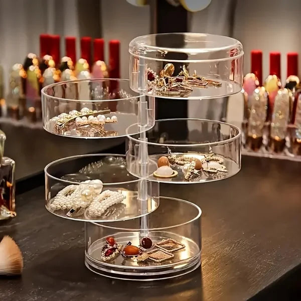 Transparent Storage Box - Dust Proof & Waterproof Rotatable Organizer for Jewelry & Cosmetics - Himpall