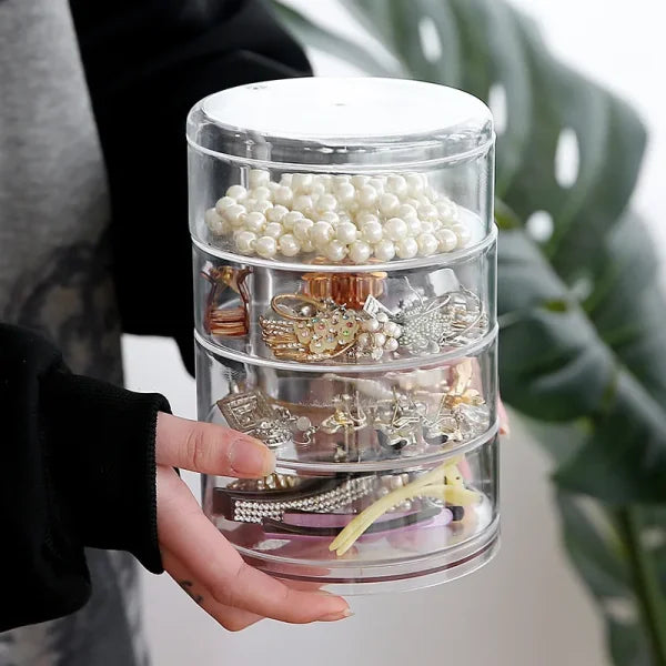 Transparent Storage Box - Dust Proof & Waterproof Rotatable Organizer for Jewelry & Cosmetics - Himpall
