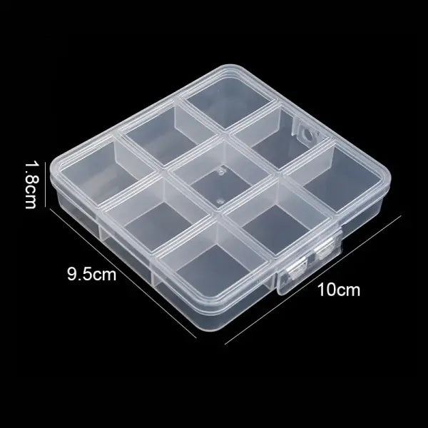 Clear Jewelry Storage Box – Transparent Plastic Organizer Case for Earrings Beads & Small Accessories - 9 Grids