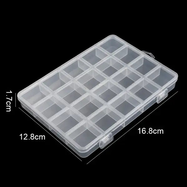 Clear Jewelry Storage Box – Transparent Plastic Organizer Case for Earrings Beads & Small Accessories - 20 Grids