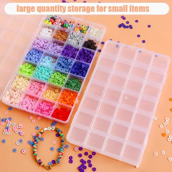 Clear Jewelry Storage Box – Transparent Plastic Organizer Case for Earrings Beads & Small Accessories