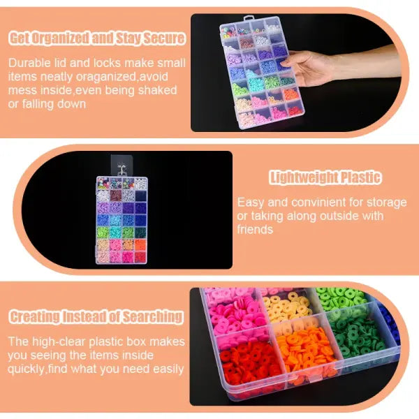 Clear Jewelry Storage Box – Transparent Plastic Organizer Case for Earrings Beads & Small Accessories