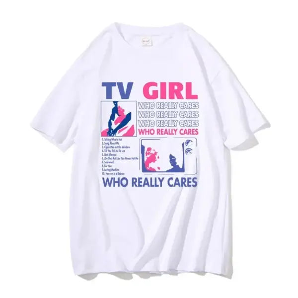 Trend TV Girl Lovers Rock Song Aesthetic Women Top - DM1151-White / XL