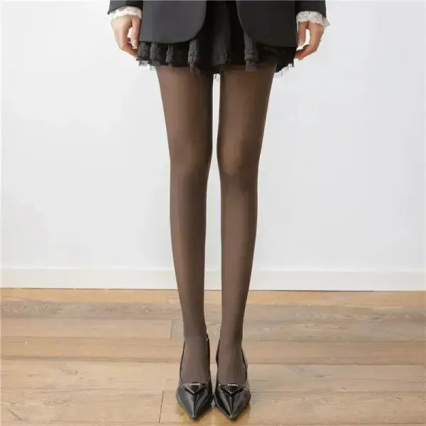 Trendix Red Lace Pantyhose – Super Elastic See-Through Tights for Women Autumn/Winter Bodycon Slim Fit - Coffee