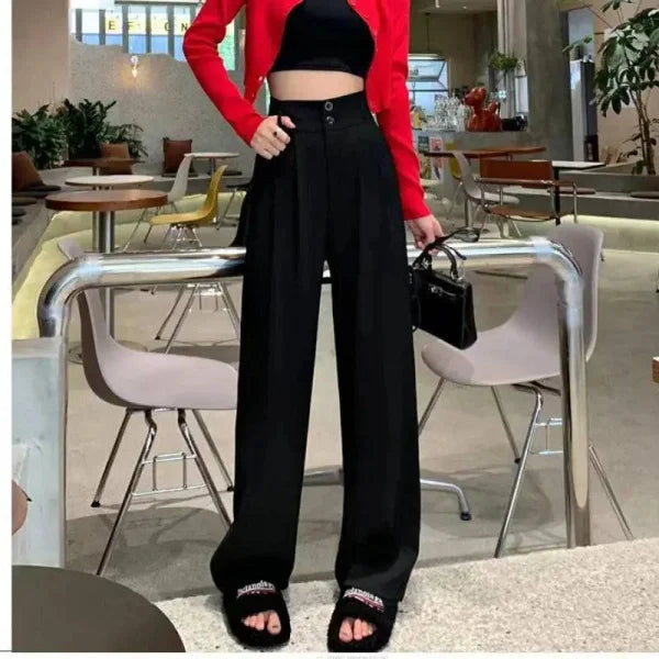 Trendy High Waist Women's Wide Leg Pants for Office Fashion - Himpall