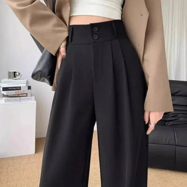 Trendy High Waist Women's Wide Leg Pants for Office Fashion - Himpall
