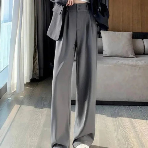 Trendy High Waist Women's Wide Leg Pants for Office Fashion - Himpall