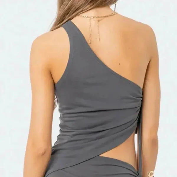 Sexy Tank Top – Trendy Off-Shoulder Cut-Out Design for Women