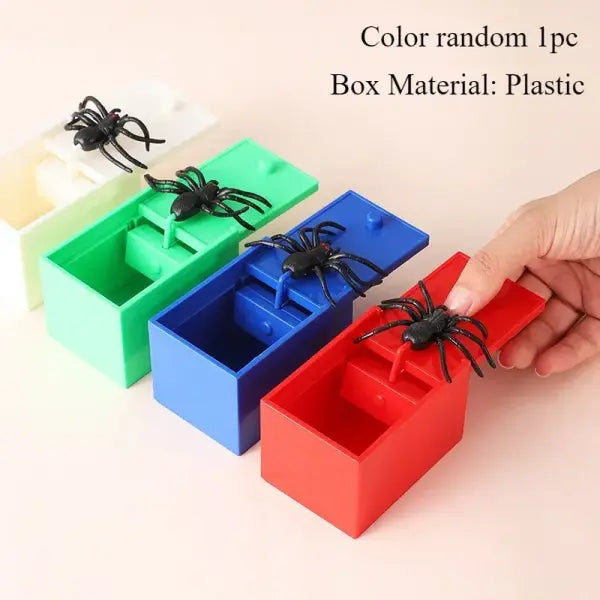 Funny Wooden Trick Spider Scare Box - Hilarious Prank Box for Friends Family & Office Fun - coful
