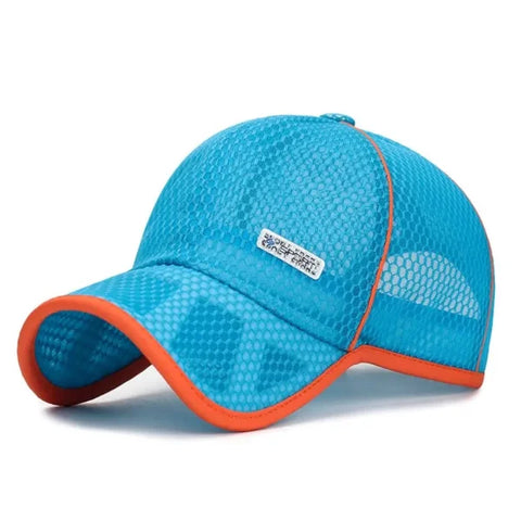 Trucker Cap – Adjustable Breathable Baseball Snapback Hat for Youth - Lake blue