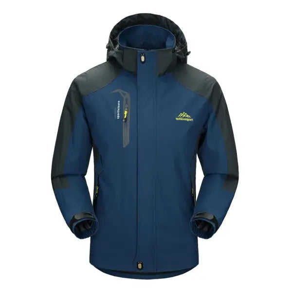 Asian Size Polyester Camping Hiking Jacket Waterproof Windbreaker - Asian size XXXL / Navy