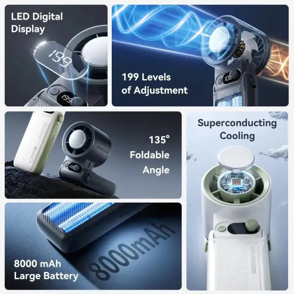 Turbo Fan Handheld Plastic 199 Speed Foldable Outdoor Cooling