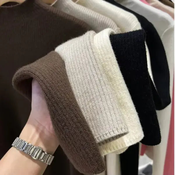 Women’s Turtleneck Winter Sweater – Elegant Thick Velvet-Lined Knitted Pullover Warm Soft Knitwear Jumper