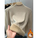 Women’s Turtleneck Winter Sweater – Elegant Thick Velvet-Lined Knitted Pullover Warm Soft Knitwear Jumper