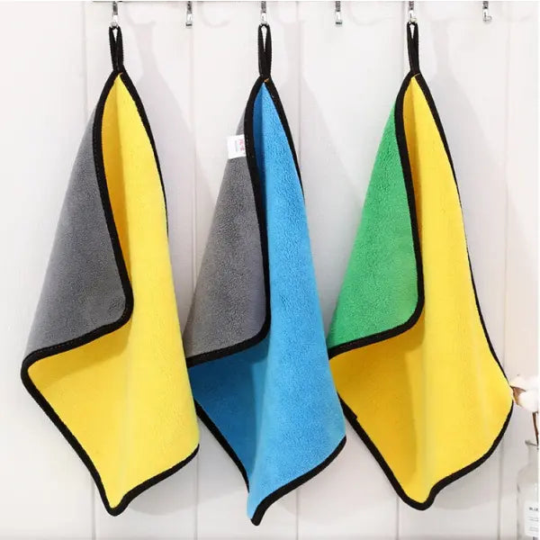 Two-color Couble-sided Car Dual-use Cleaning Car Wash Towel - 3pc 30x40cm