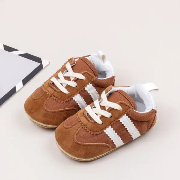 TWO STRIPED Fashion baby moccasins toddler first walker soft soled baby girls shoes Newborn boys Sneakers for 0-18M