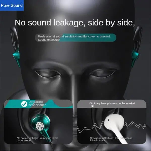 HiFi Bass Stereo Wired Earbuds with HD Mic for Enhanced Audio