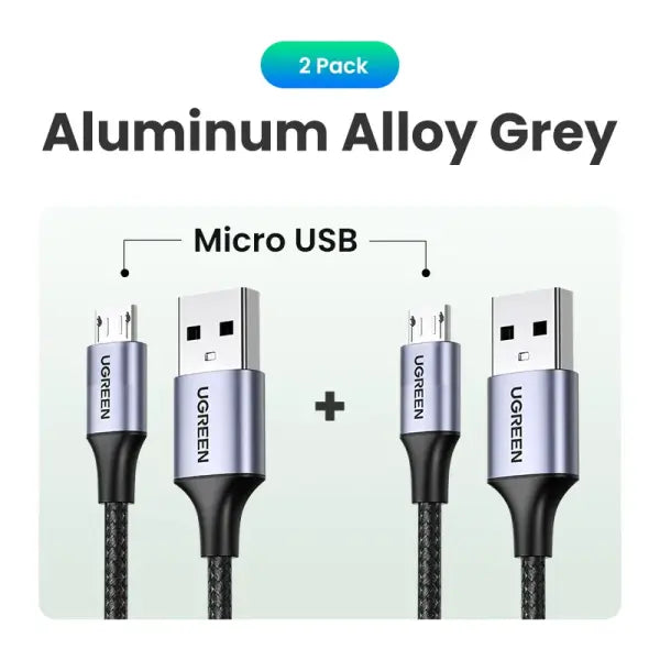 Ugreen Micro USB Cable 2A Nylon Fast Charging for Samsung Galaxy Note - 2 Pack Micro USB / 2m / China Mainland|USB-A