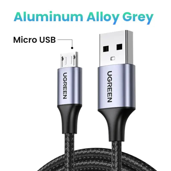 Ugreen Micro USB Cable 2A Nylon Fast Charging for Samsung Galaxy Note - Micro USB Grey / 3m / China Mainland|USB-A