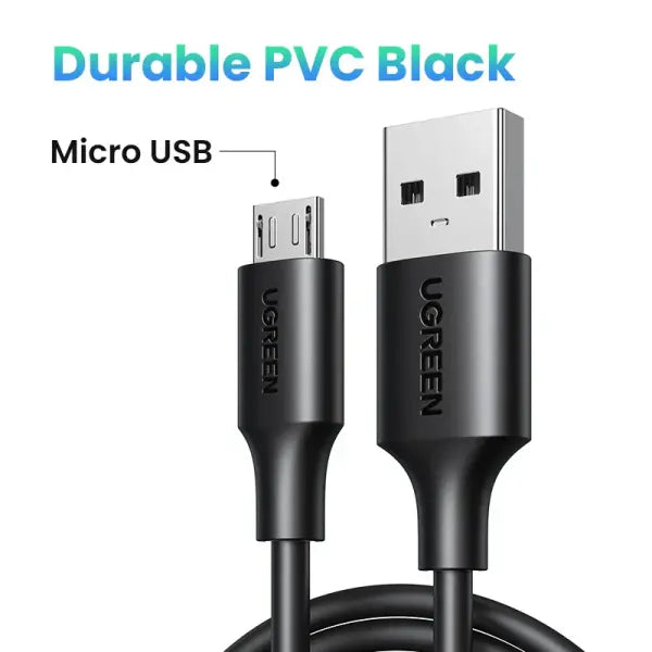 Ugreen Micro USB Cable 2A Nylon Fast Charging for Samsung Galaxy Note - Micro USB PVC Black / 3m / China Mainland|USB-A