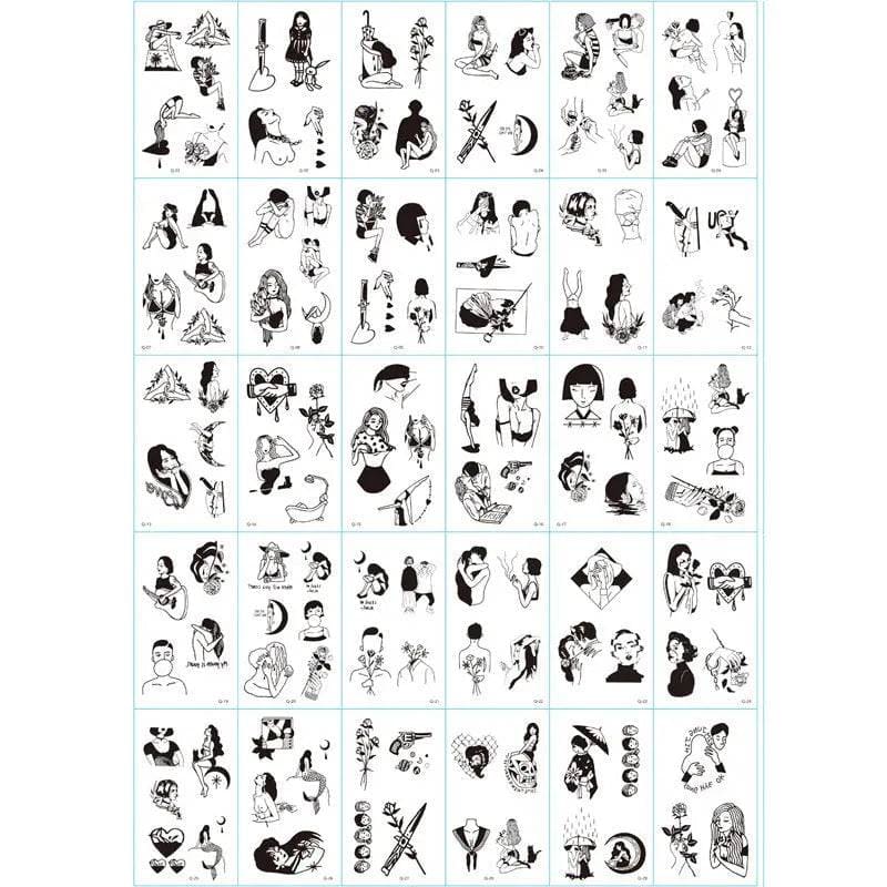 Ukiyo-E Tattoo Stickers - B