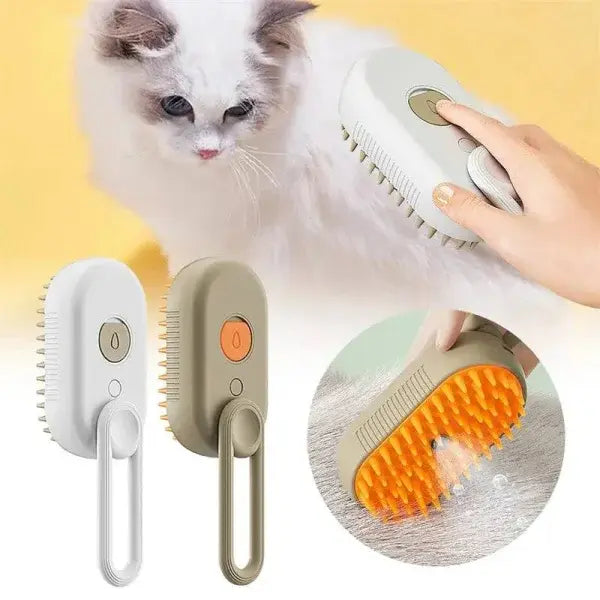 Ultimate 3-in-1 Grooming Tool Electric Pet Brush with Steam Function - Set / USB / China
