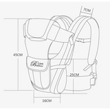 Technical line drawing of Ultimate carrier for baby carrier enthusiasts with labeled dimensions