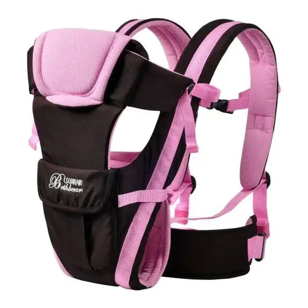 Pink and black Ultimate Comfort child baby carrier with adjustable straps