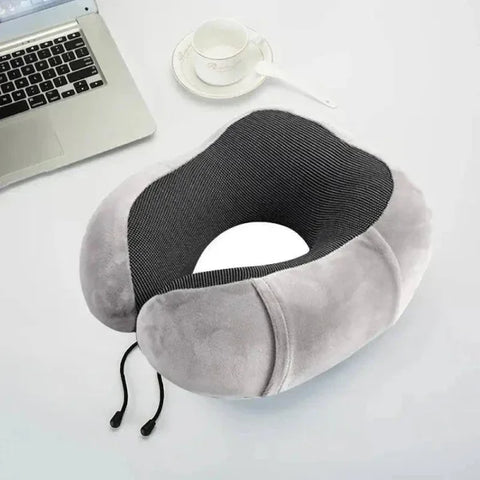 Soft Travel Pillow with Massage Function - Gray pillow