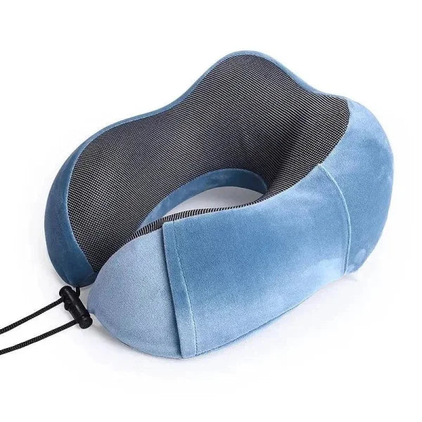 Soft Travel Pillow with Massage Function - Sky blue