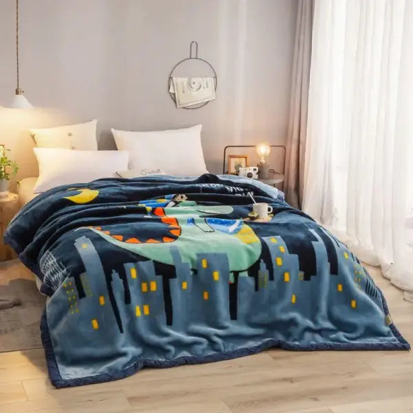 Ultra Soft Cozy Flowers Rose Throw Blanket Microfiber Heavy Fluffy Fleece Blanket for Home Bed Dormitory - Color 5