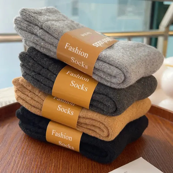Ultra Thick Wool Socks for Men – Fleece-Lined Warm Winter Socks Cold-Resistant Gift - Mixed / 5pairs