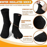 Ultra Thick Wool Socks for Men – Fleece-Lined Warm Winter Socks Cold-Resistant Gift